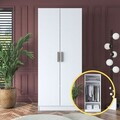 Dulap pentru haine, Hanah Home, BA161, 90x210x57.5 cm, PAL melaminat, Alb