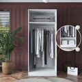 Dulap pentru haine, Hanah Home, BA161, 90x210x57.5 cm, PAL melaminat, Alb