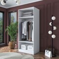 Dulap pentru haine, Hanah Home, BA161, 90x210x57.5 cm, PAL melaminat, Alb