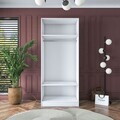 Dulap pentru haine, Hanah Home, BA161, 90x210x57.5 cm, PAL melaminat, Alb