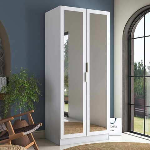 Dulap pentru haine, Hanah Home, BA232, 90x210x57.5 cm, PAL melaminat, Alb