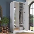 Dulap pentru haine, Hanah Home, BA232, 90x210x57.5 cm, PAL melaminat, Alb