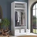 Dulap pentru haine, Hanah Home, BA232, 90x210x57.5 cm, PAL melaminat, Alb