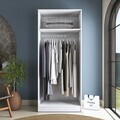 Dulap pentru haine, Hanah Home, BA232, 90x210x57.5 cm, PAL melaminat, Alb