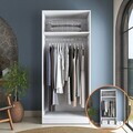 Dulap pentru haine, Hanah Home, BA232, 90x210x57.5 cm, PAL melaminat, Alb
