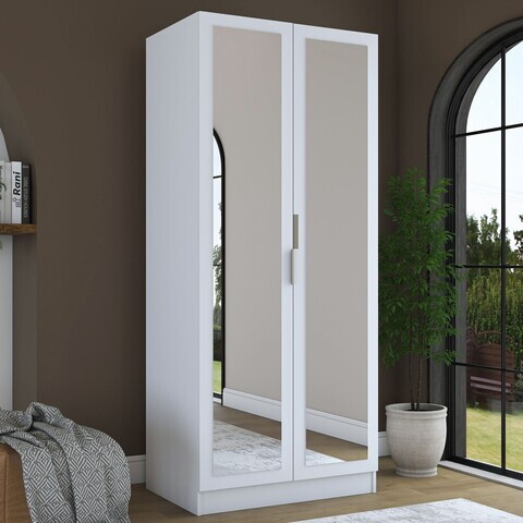 Dulap pentru haine, Hanah Home, BA230, 90x210x57.5 cm, PAL melaminat, Alb