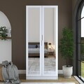 Dulap pentru haine, Hanah Home, BA230, 90x210x57.5 cm, PAL melaminat, Alb