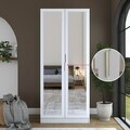 Dulap pentru haine, Hanah Home, BA230, 90x210x57.5 cm, PAL melaminat, Alb