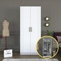 Dulap pentru haine, Hanah Home, BA225, 90x210x57.5 cm, PAL melaminat, Alb