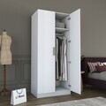 Dulap pentru haine, Hanah Home, BA225, 90x210x57.5 cm, PAL melaminat, Alb