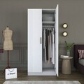 Dulap pentru haine, Hanah Home, BA225, 90x210x57.5 cm, PAL melaminat, Alb