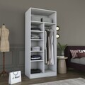 Dulap pentru haine, Hanah Home, BA225, 90x210x57.5 cm, PAL melaminat, Alb