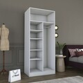 Dulap pentru haine, Hanah Home, BA225, 90x210x57.5 cm, PAL melaminat, Alb