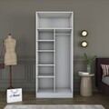 Dulap pentru haine, Hanah Home, BA225, 90x210x57.5 cm, PAL melaminat, Alb