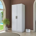 Dulap pentru haine, Hanah Home, BA220, 90x210x57.5 cm, PAL melaminat, Alb