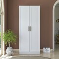 Dulap pentru haine, Hanah Home, BA220, 90x210x57.5 cm, PAL melaminat, Alb
