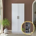 Dulap pentru haine, Hanah Home, BA220, 90x210x57.5 cm, PAL melaminat, Alb