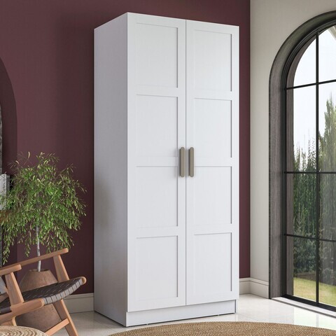 Dulap pentru haine, Hanah Home, BA221, 90x210x57.5 cm, PAL melaminat, Alb