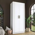 Dulap pentru haine, Hanah Home, BA222, 90x210x57.5 cm, PAL melaminat, Alb