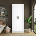 Dulap pentru haine, Hanah Home, BA222, 90x210x57.5 cm, PAL melaminat, Alb