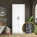 Dulap pentru haine, Hanah Home, BA222, 90x210x57.5 cm, PAL melaminat, Alb
