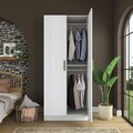 Dulap pentru haine, Hanah Home, BA222, 90x210x57.5 cm, PAL melaminat, Alb