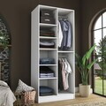 Dulap pentru haine, Hanah Home, BA222, 90x210x57.5 cm, PAL melaminat, Alb