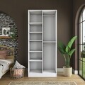 Dulap pentru haine, Hanah Home, BA222, 90x210x57.5 cm, PAL melaminat, Alb