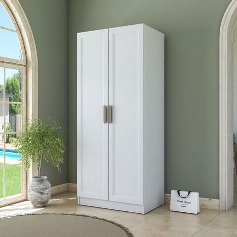Dulap pentru haine, Hanah Home, BA223, 90x210x57.5 cm, PAL melaminat, Alb
