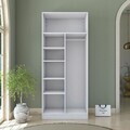 Dulap pentru haine, Hanah Home, BA223, 90x210x57.5 cm, PAL melaminat, Alb