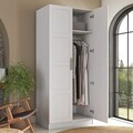 Dulap pentru haine, Hanah Home, BA224, 90x210x57.5 cm, PAL melaminat, Alb