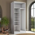 Dulap pentru haine, Hanah Home, BA224, 90x210x57.5 cm, PAL melaminat, Alb