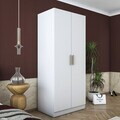 Dulap pentru haine, Hanah Home, BA171, 90x210x57.5 cm, PAL melaminat, Alb