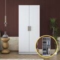 Dulap pentru haine, Hanah Home, BA171, 90x210x57.5 cm, PAL melaminat, Alb