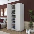Dulap pentru haine, Hanah Home, BA171, 90x210x57.5 cm, PAL melaminat, Alb