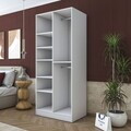 Dulap pentru haine, Hanah Home, BA171, 90x210x57.5 cm, PAL melaminat, Alb