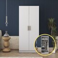Dulap pentru haine, Hanah Home, BA170, 90x210x57.5 cm, PAL melaminat, Alb