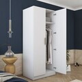 Dulap pentru haine, Hanah Home, BA170, 90x210x57.5 cm, PAL melaminat, Alb
