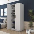 Dulap pentru haine, Hanah Home, BA170, 90x210x57.5 cm, PAL melaminat, Alb