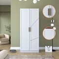 Dulap pentru haine, Hanah Home, BA202, 90x210x57.5 cm, PAL melaminat, Alb