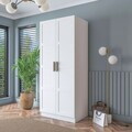 Dulap pentru haine, Hanah Home, BA188, 90x210x57.5 cm, PAL melaminat, Alb
