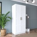 Dulap pentru haine, Hanah Home, BA188, 90x210x57.5 cm, PAL melaminat, Alb