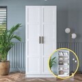 Dulap pentru haine, Hanah Home, BA188, 90x210x57.5 cm, PAL melaminat, Alb
