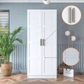 Dulap pentru haine, Hanah Home, BA188, 90x210x57.5 cm, PAL melaminat, Alb