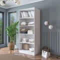 Dulap pentru haine, Hanah Home, BA188, 90x210x57.5 cm, PAL melaminat, Alb
