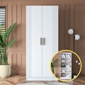 Dulap pentru haine, Hanah Home, BA180, 90x210x57.5 cm, PAL melaminat, Alb