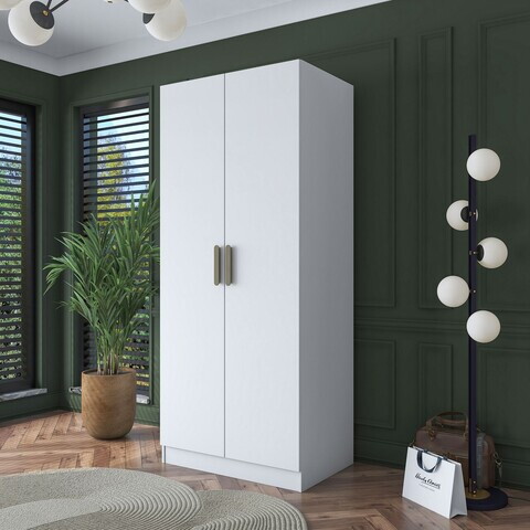Dulap pentru haine, Hanah Home, BA160, 90x210x57.5 cm, PAL melaminat, Alb