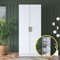 Dulap pentru haine, Hanah Home, BA160, 90x210x57.5 cm, PAL melaminat, Alb
