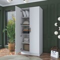 Dulap pentru haine, Hanah Home, BA160, 90x210x57.5 cm, PAL melaminat, Alb