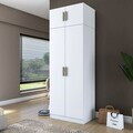 Dulap pentru haine, Hanah Home, BA211, 90x255x57.5 cm, PAL melaminat, Alb